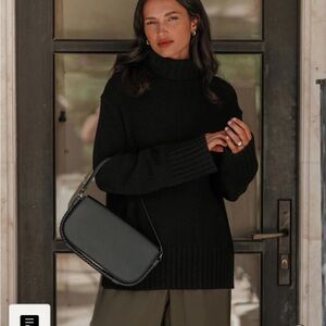 Jenni Kayne Cashmere Jet turtleneck black size xs